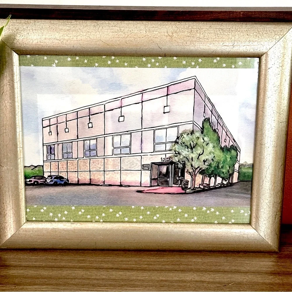 The Office TV Show Office Building Dwight Pam Michael Canvas Art Print Framed